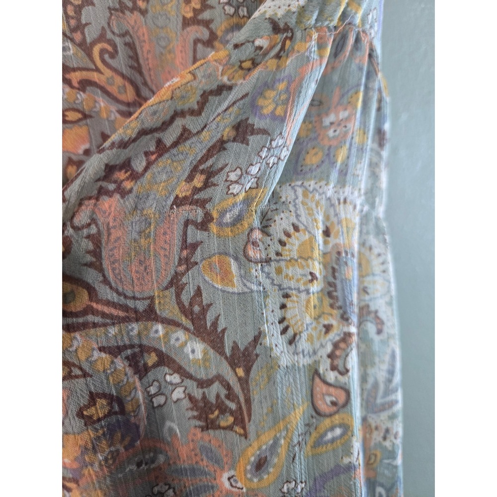 Dress Forum Boho Paisley Blouse Flowy Peasant Top Lightweight Festival Medium - Picture 8 of 11